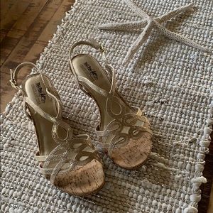 Coach And Four Sandals tan/gold wedge